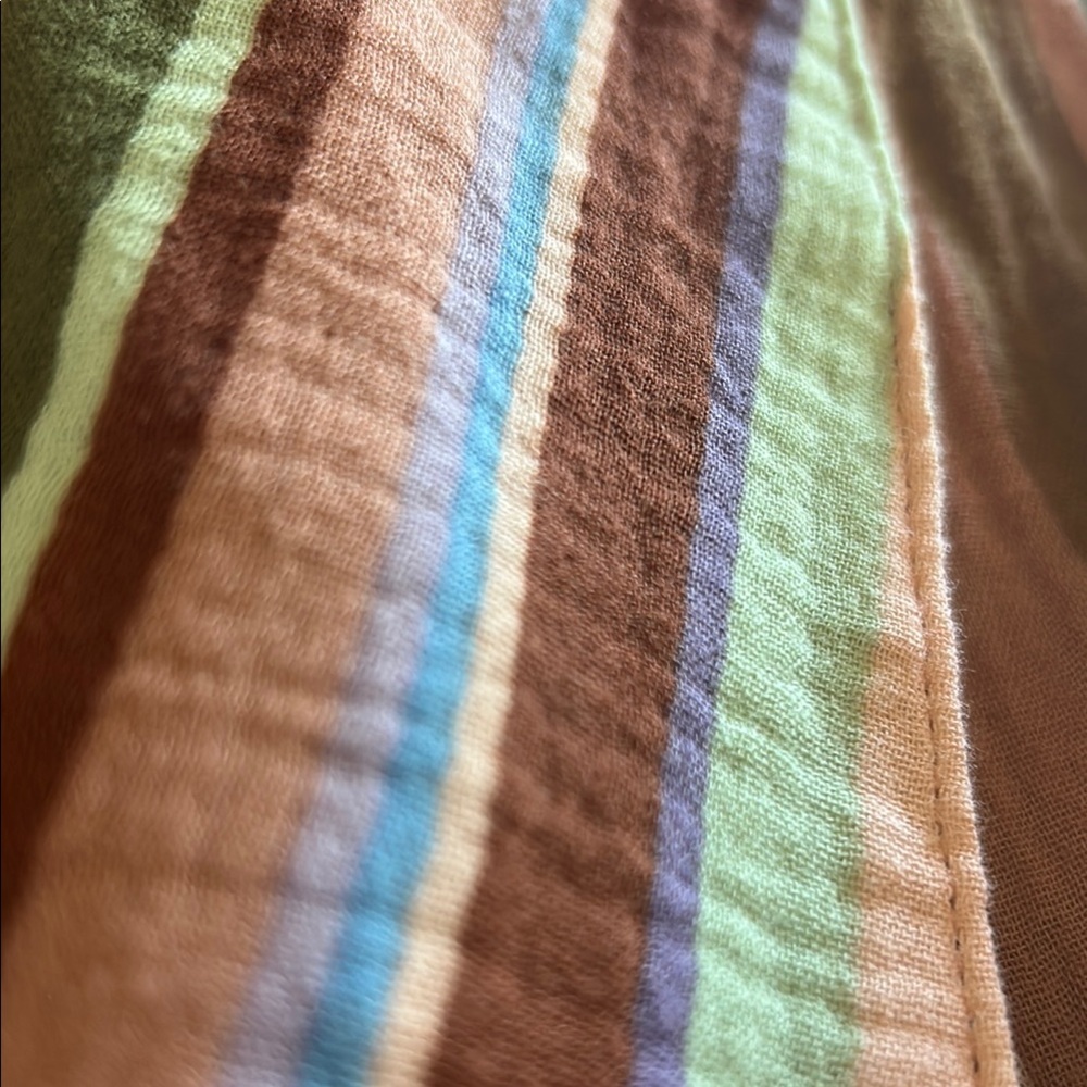 Nordstrom Striped Multicolor Wrap Jacket 1X Cotton Gauze Belted - Picture 16 of 16